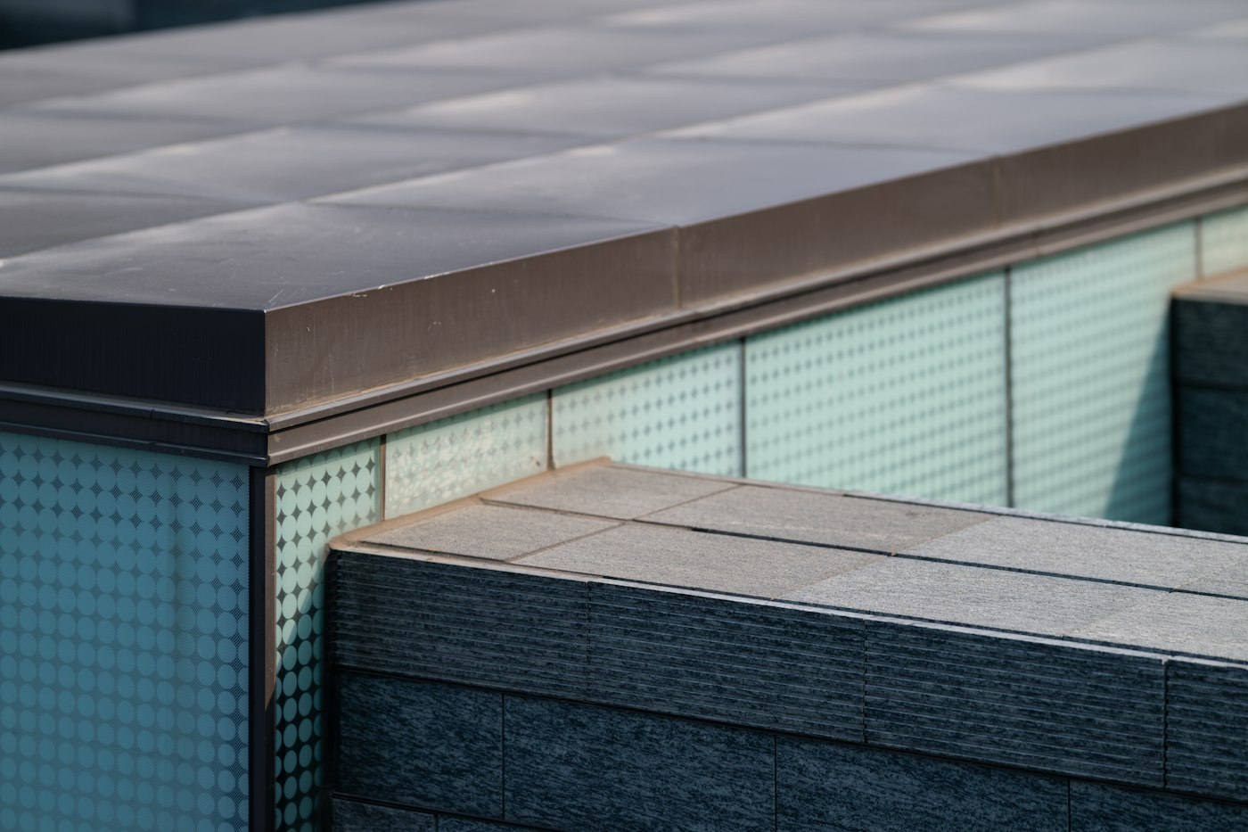 Metal roof edge on a commercial building